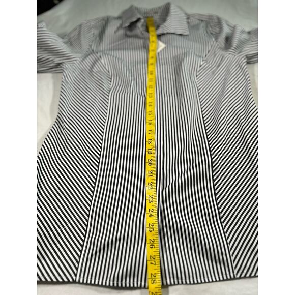 Chico's Blouse Womens Size SP Black White Stripe No Iron Hidden Button NWT - Picture 6 of 7